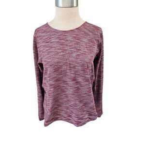 Lululemon Top & Go Everywhere Long Sleeve Shirt Size 6 Heathered Maroon